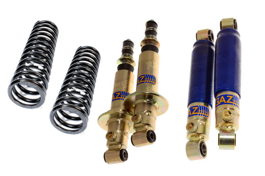 GAZ Front and Rear Shock Absorber Kit - Ride Adjustable - with Uprated Front Springs - Herald - RH5352GAZ